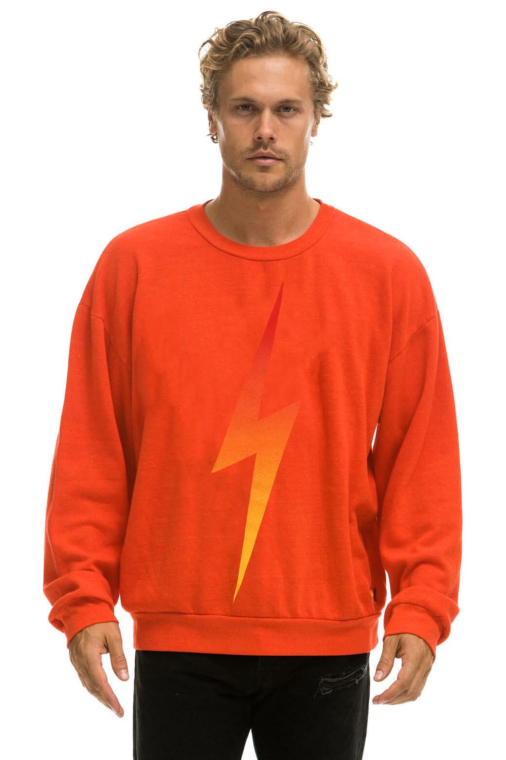 BOLT FADE RELAXED CREW SWEATSHIRT - VINTAGE ORANGE // RED // YELLOW