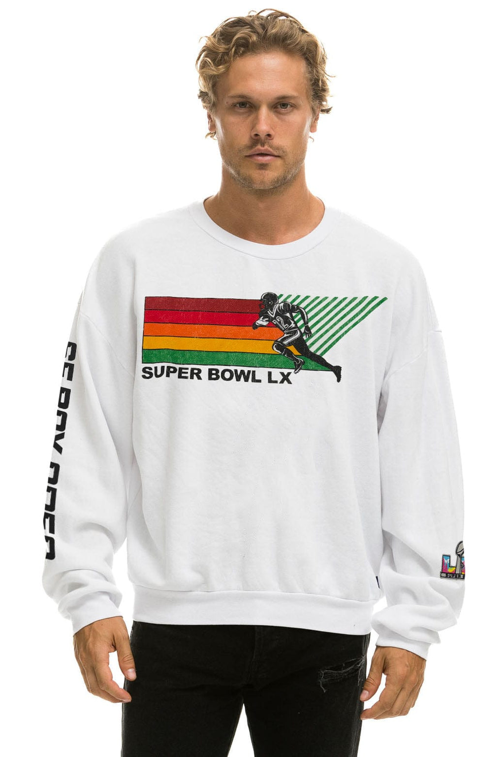SUPER BOWL 2026 RELAXED CREW SWEATSHIRT - WHITE