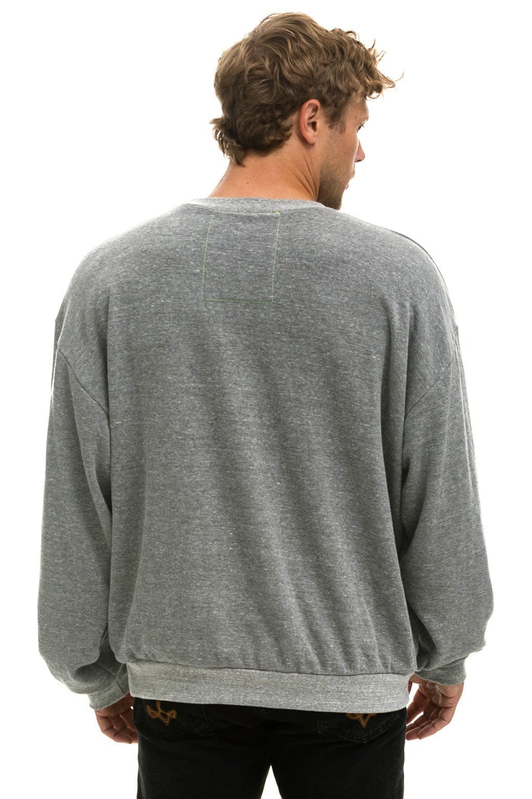 SEATTLE SEAHAWKS HELMET RELAXED CREW SWEATSHIRT - HEATHER GREY