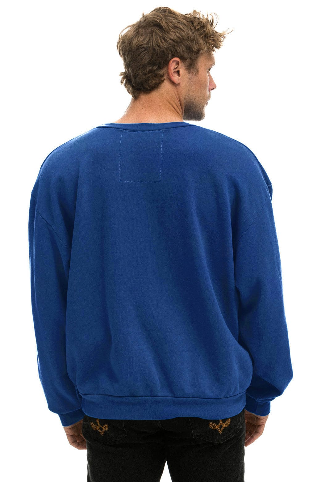 SEATTLE SEAHAWKS HELMET RELAXED CREW SWEATSHIRT - ROYAL