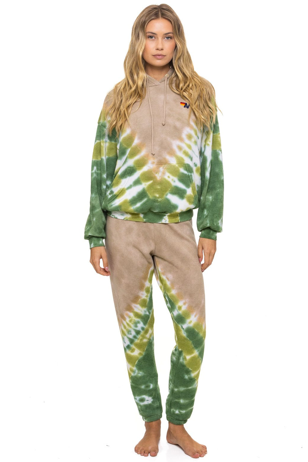 HAND DYED V SWEATPANTS - TIE DYE SAND // JUNGLE
