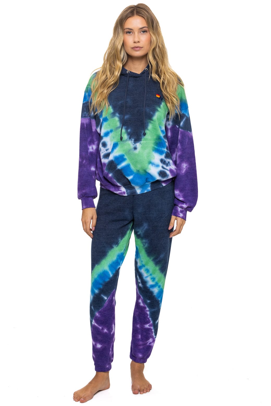 HAND DYED V SWEATPANTS - TIE DYE MIDNIGHT // PURPLE