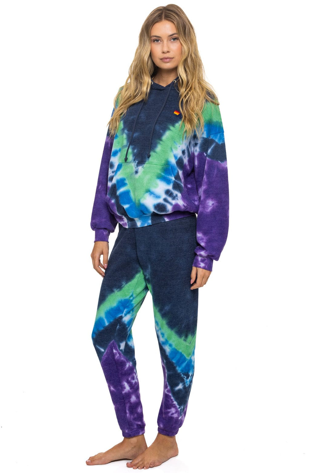 HAND DYED V SWEATPANTS - TIE DYE MIDNIGHT // PURPLE