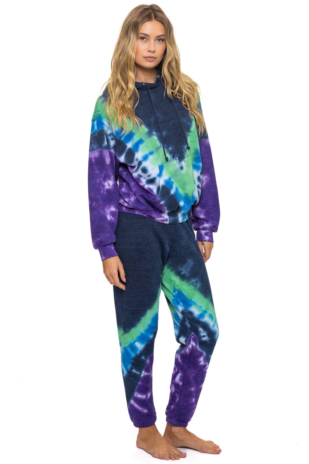 HAND DYED V SWEATPANTS - TIE DYE MIDNIGHT // PURPLE