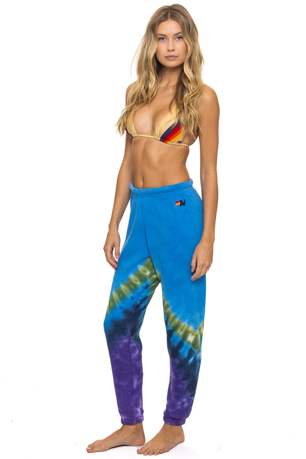 HAND DYED V SWEATPANTS - TIE DYE OCEAN // PURPLE
