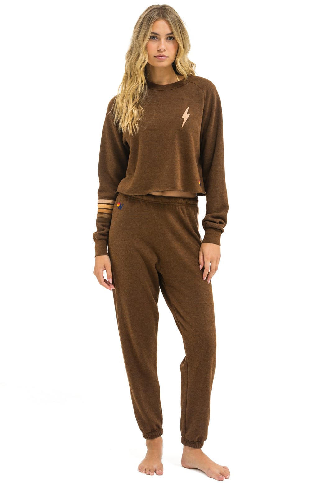 5 STRIPE SWEATPANTS - CHOCOLATE // ESPRESSO