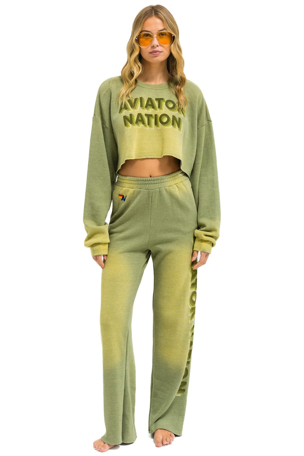 AN 3D WIDE LEG POCKET SWEATPANTS - FADED ARMY