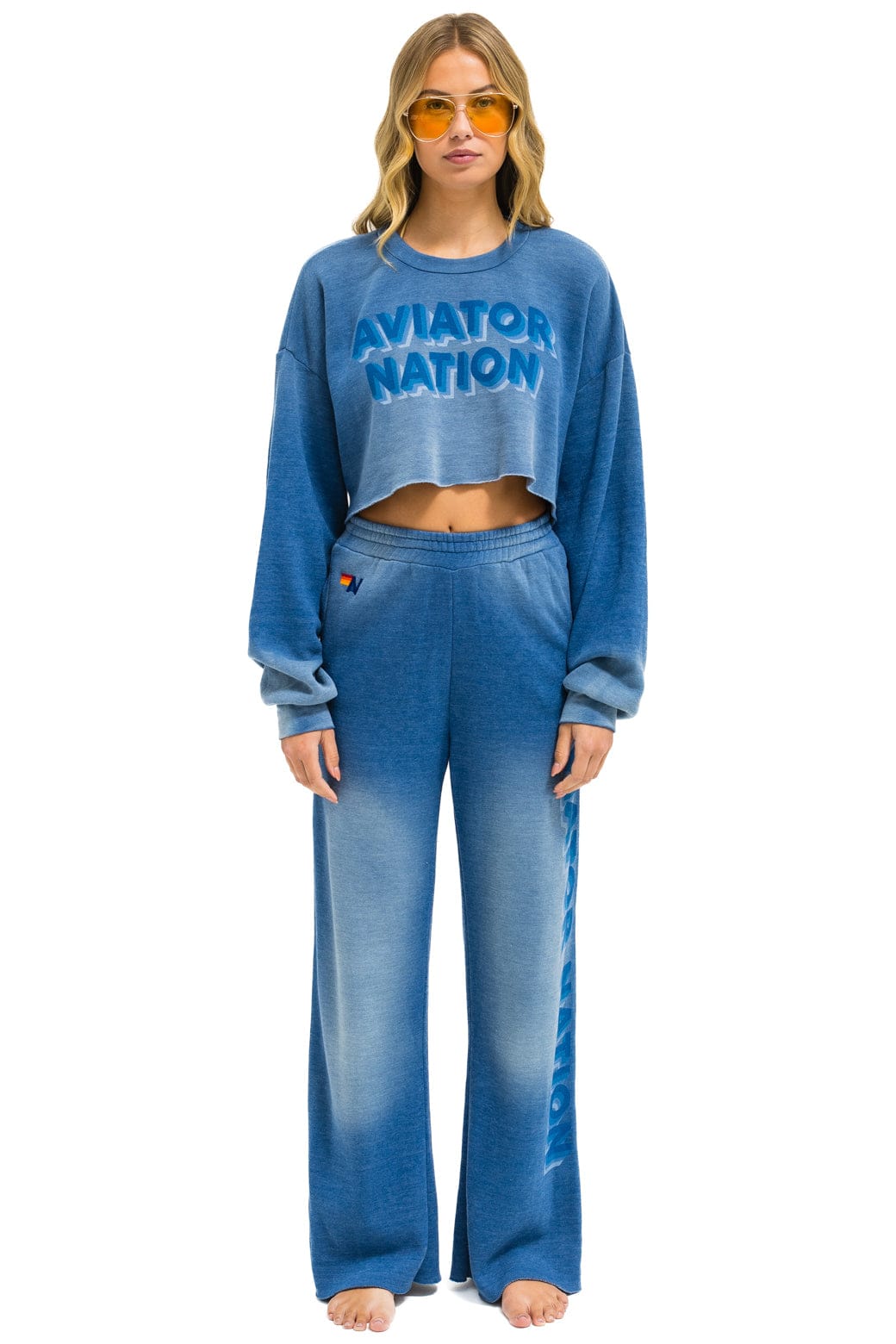 AN 3D WIDE LEG POCKET SWEATPANTS - FADED WATER
