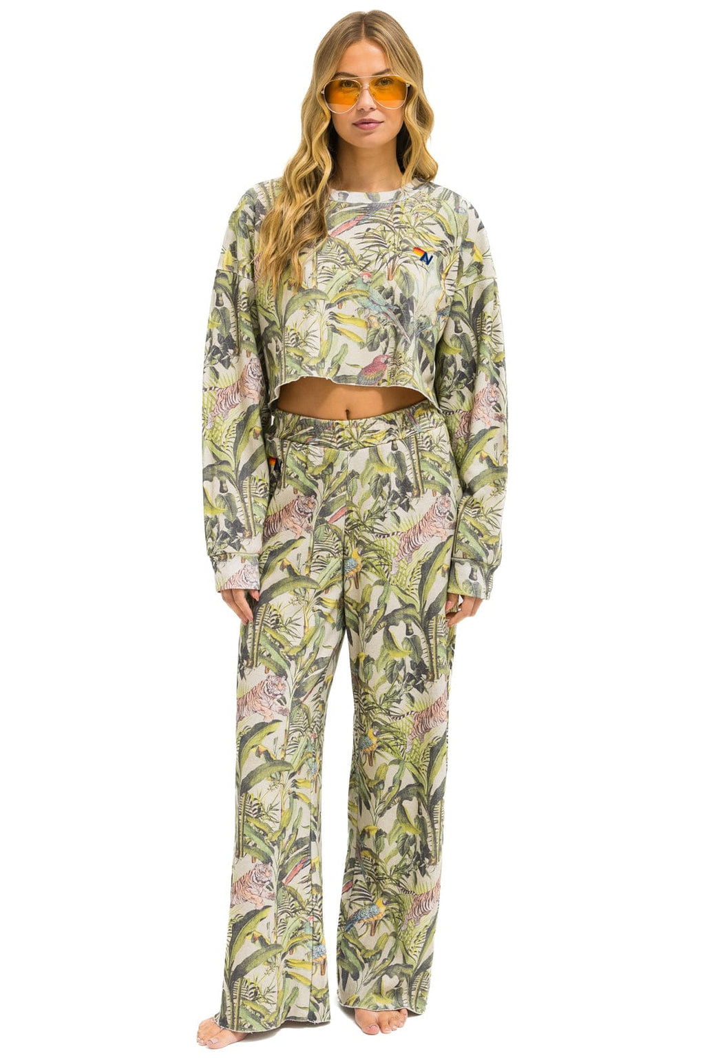 JUNGLE WIDE LEG POCKET SWEATPANTS - SAND