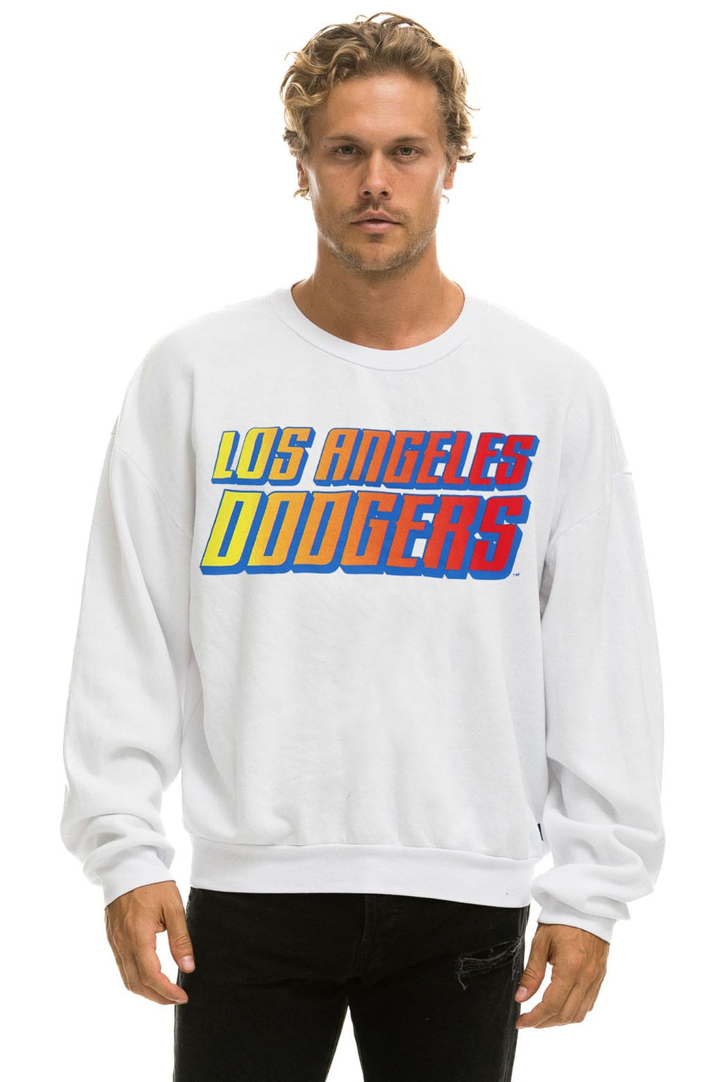 LOS ANGELES DODGERS 2026 RELAXED CREW SWEATSHIRT - WHITE