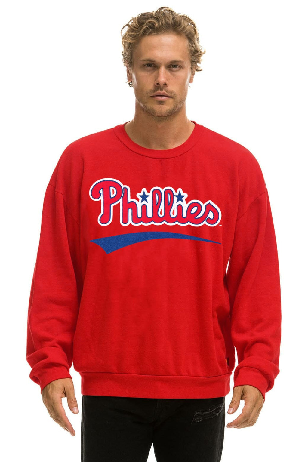 PHILADELPHIA PHILLIES 2026 RELAXED CREW SWEATSHIRT - RED