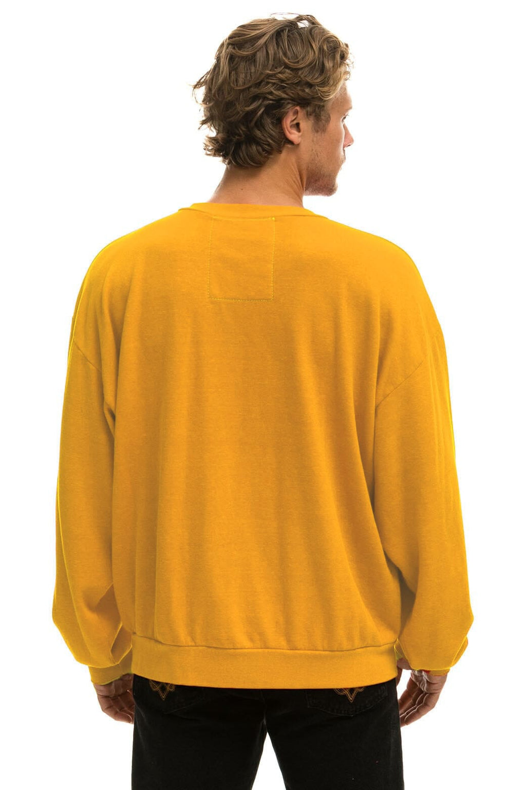 5 STRIPE RELAXED CREW SWEATSHIRT - VINTAGE GOLD