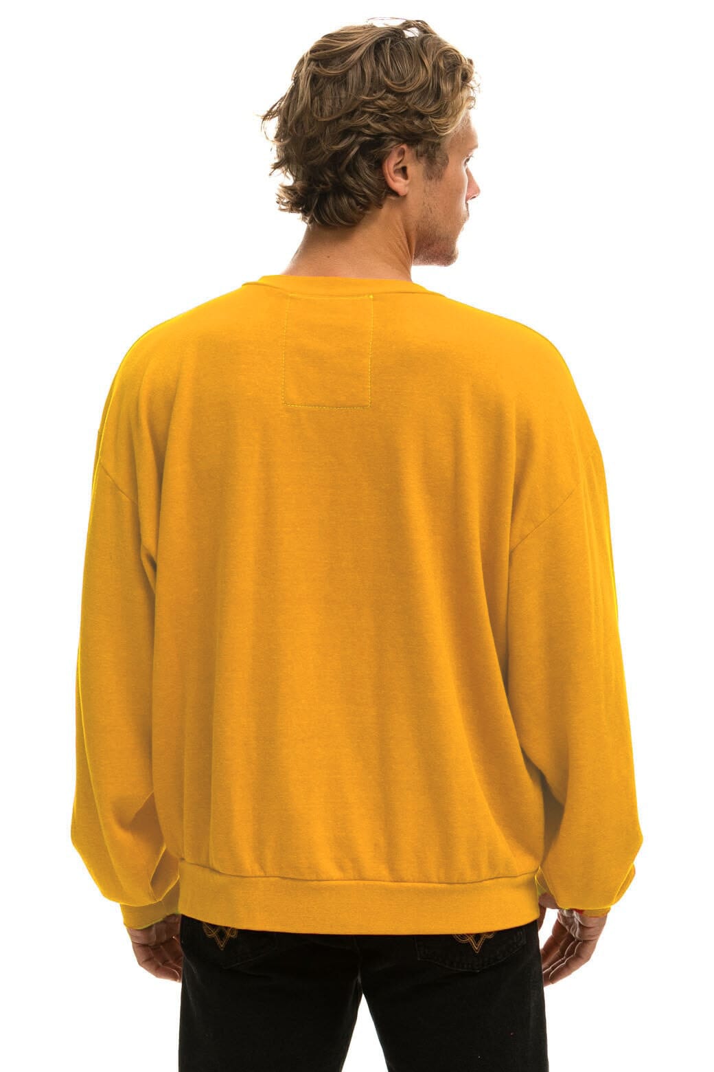 5 STRIPE RELAXED CREW SWEATSHIRT - VINTAGE GOLD