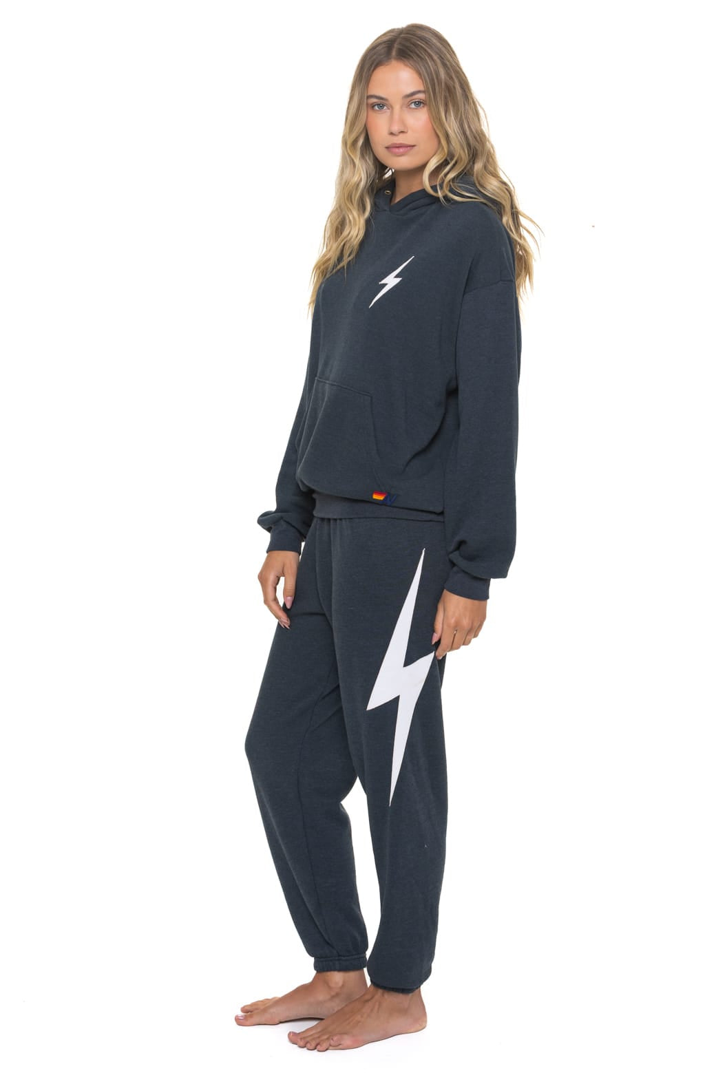 BOLT STITCH RELAXED PULLOVER HOODIE - CHARCOAL