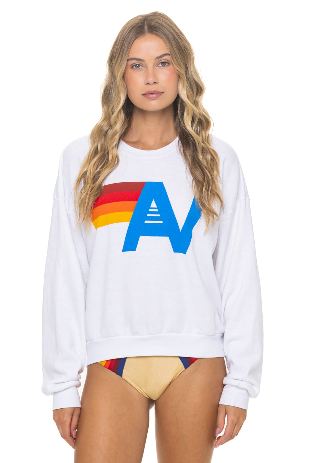 LOGO RELAXED CREW SWEATSHIRT - WHITE