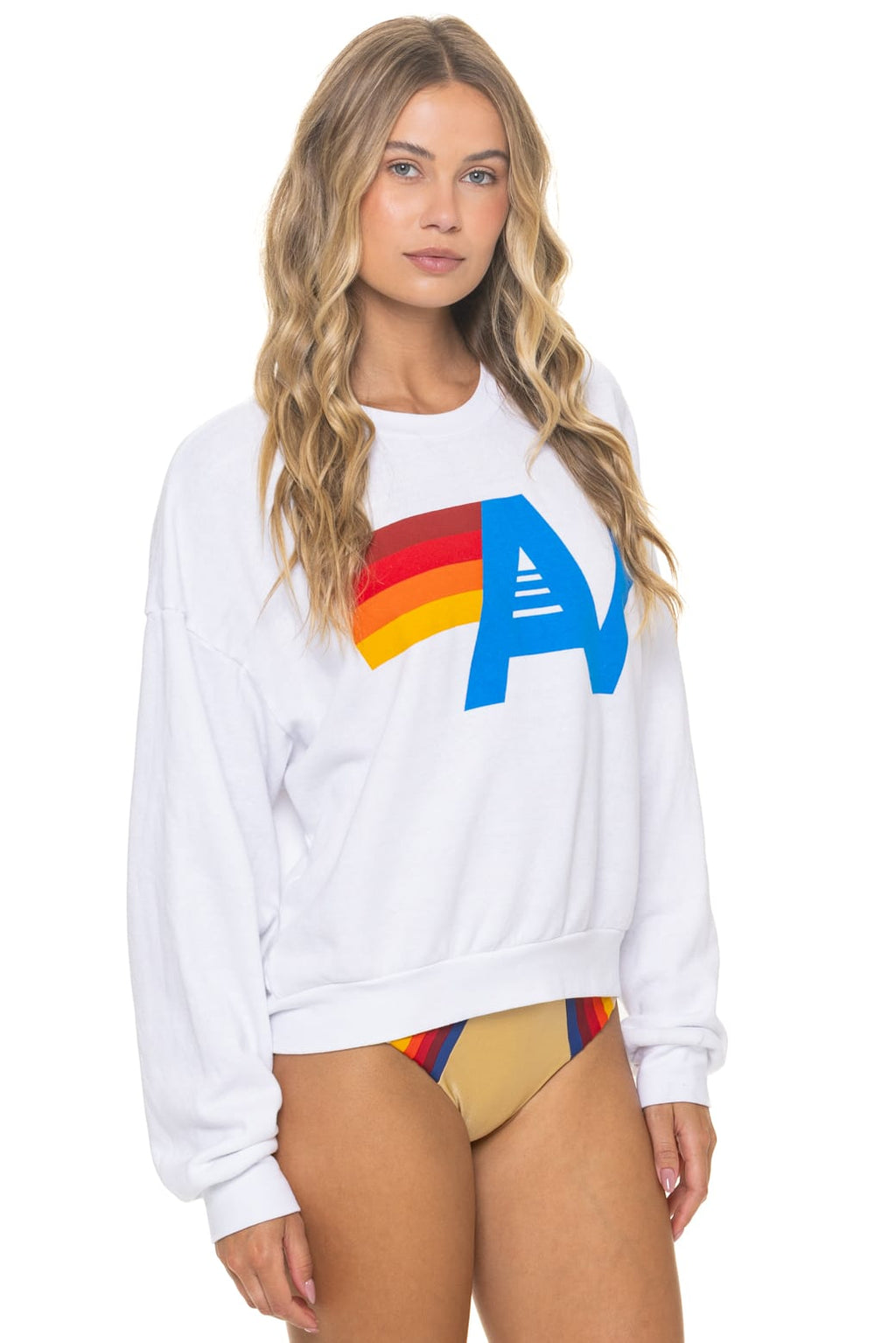 LOGO RELAXED CREW SWEATSHIRT - WHITE