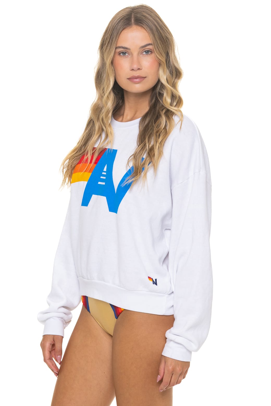 LOGO RELAXED CREW SWEATSHIRT - WHITE