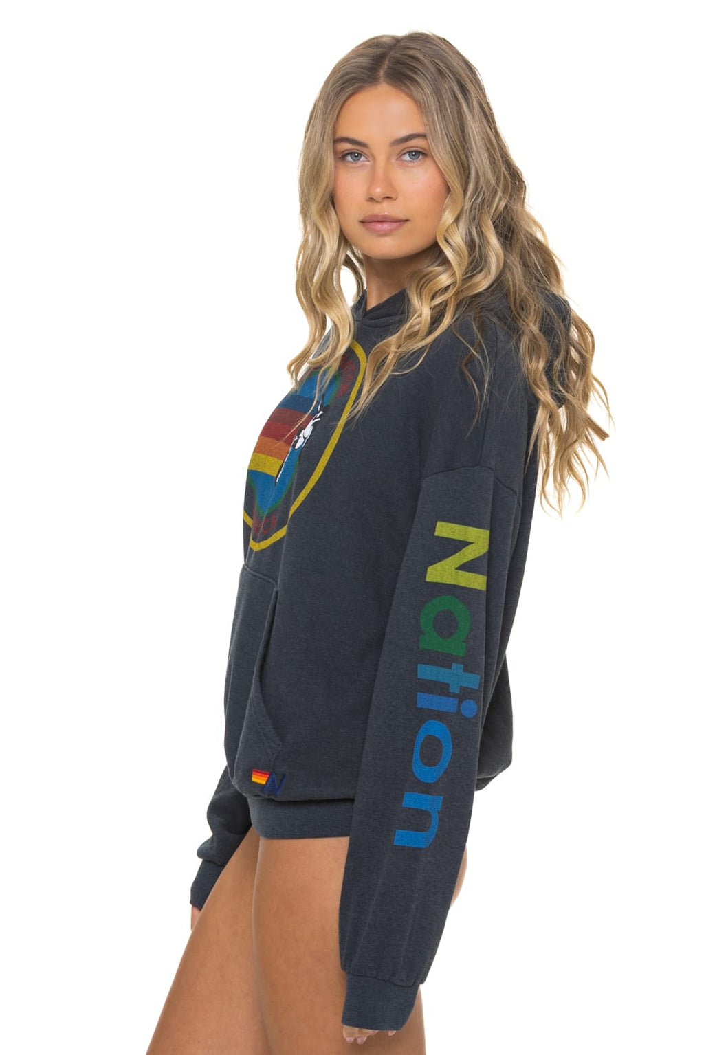 AVIATOR NATION RELAXED VENICE PULLOVER HOODIE - CHARCOAL