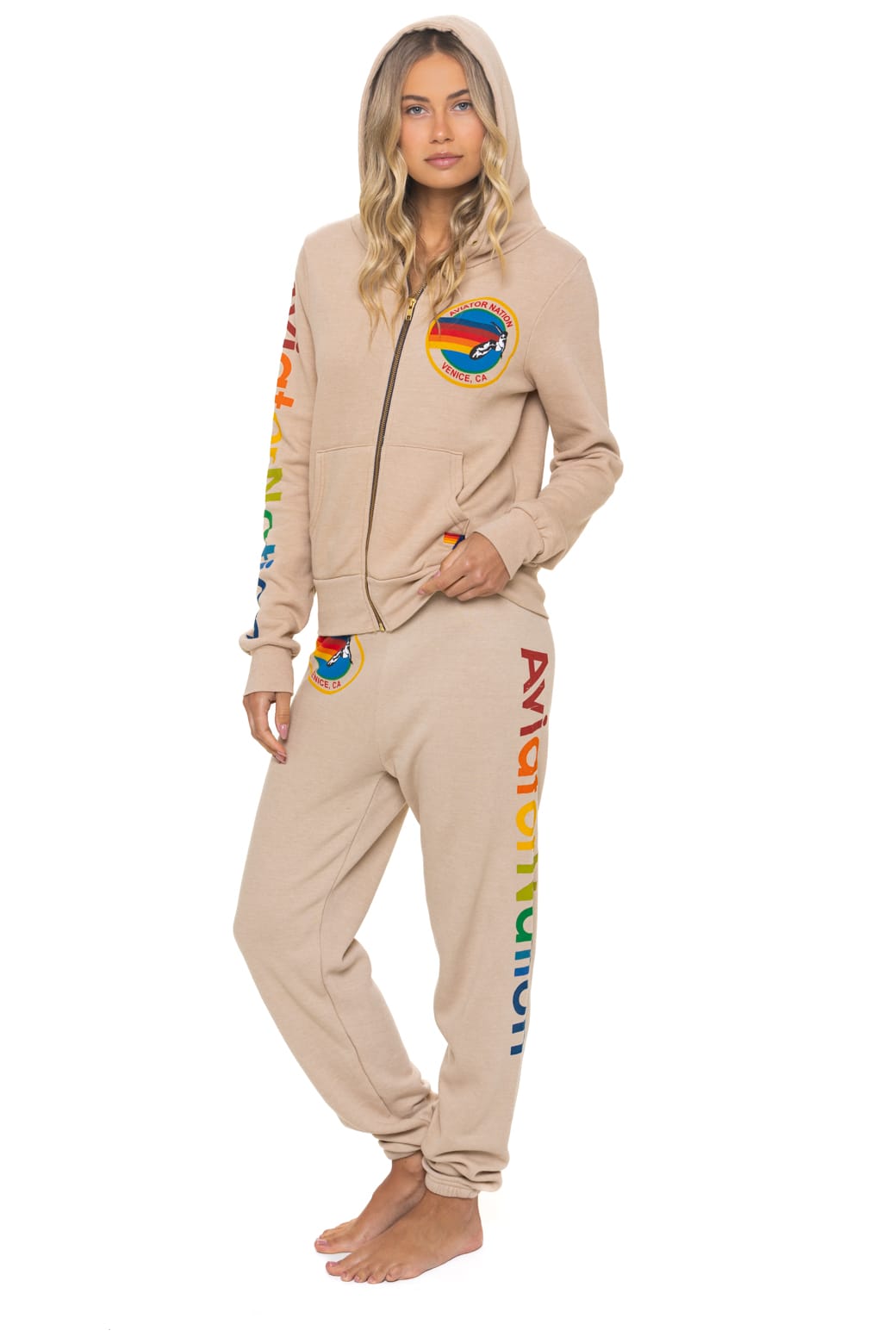 AVIATOR NATION VENICE HOODIE - SAND