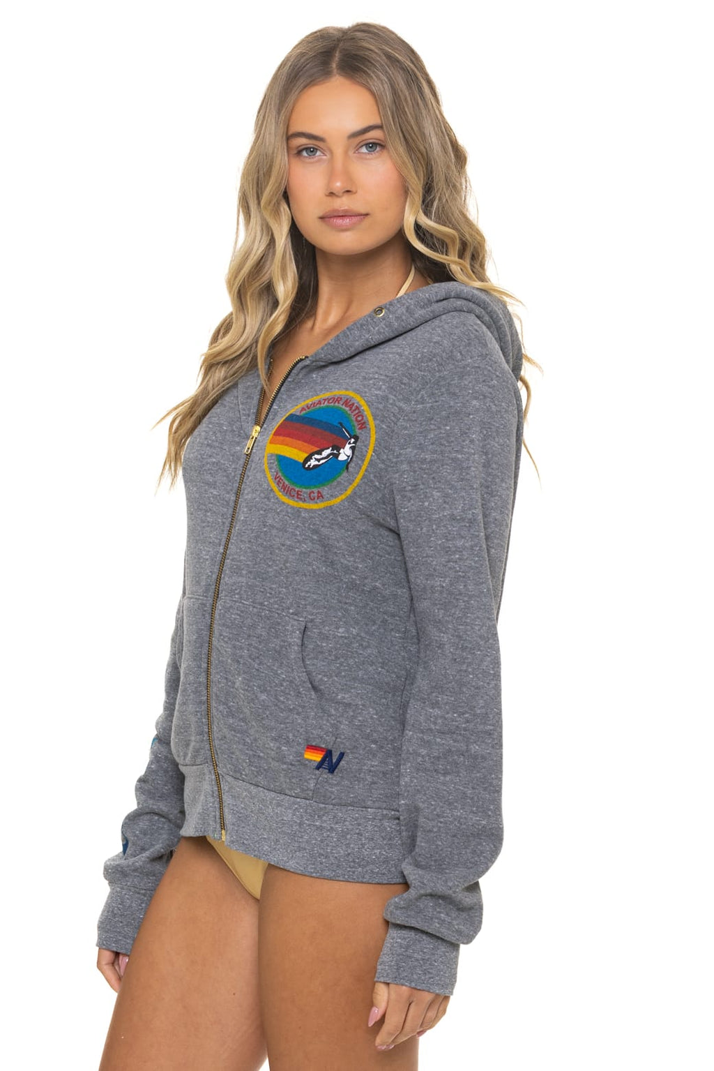 AVIATOR NATION VENICE HOODIE - HEATHER GREY