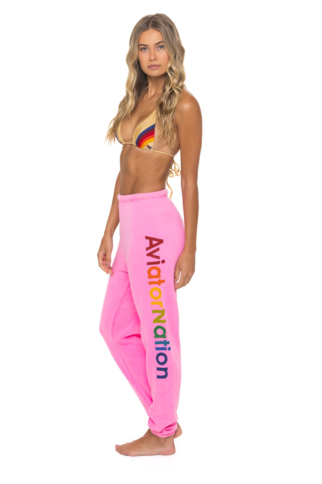 AVIATOR NATION VENICE SWEATPANTS - NEON PINK