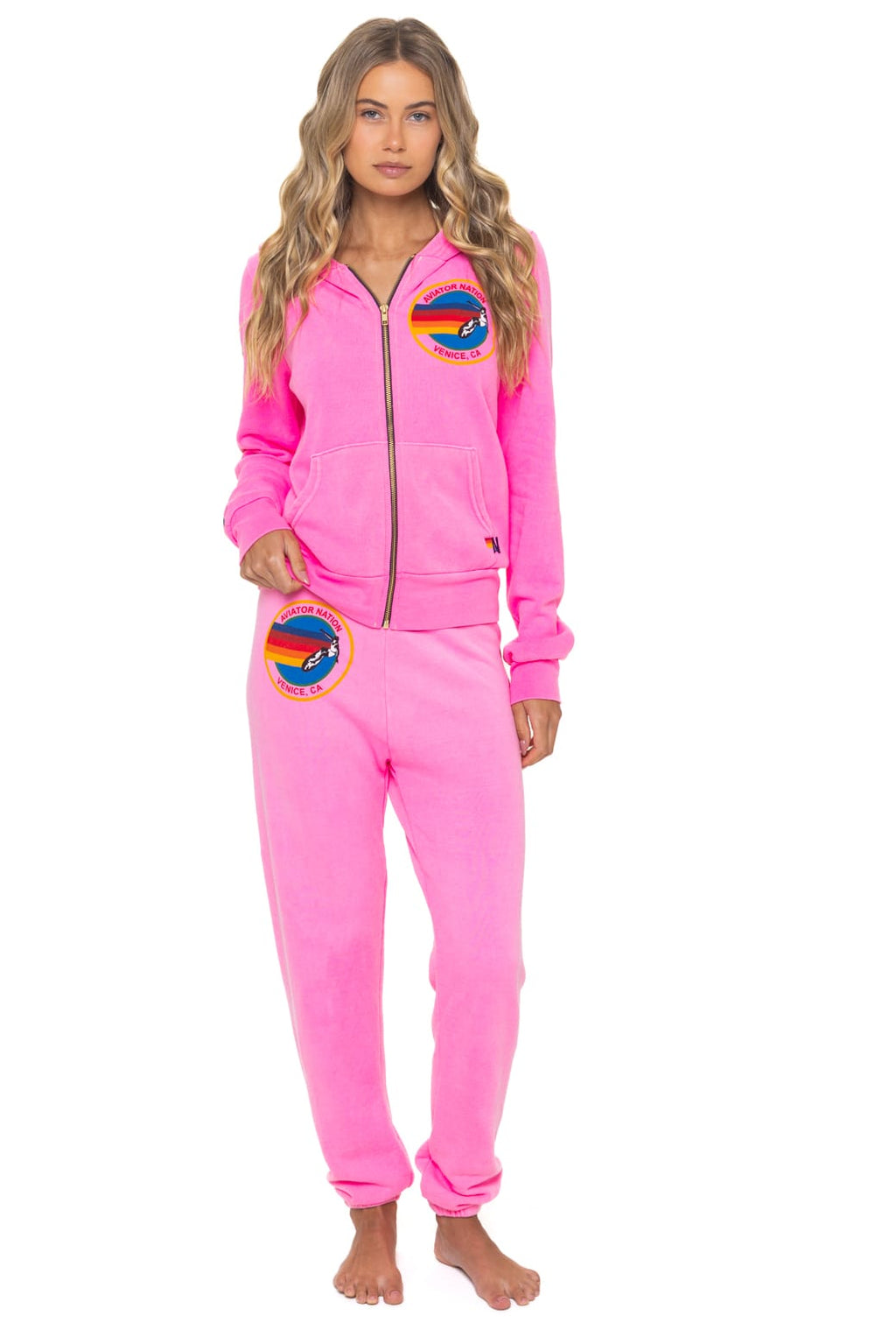 AVIATOR NATION VENICE HOODIE - NEON PINK