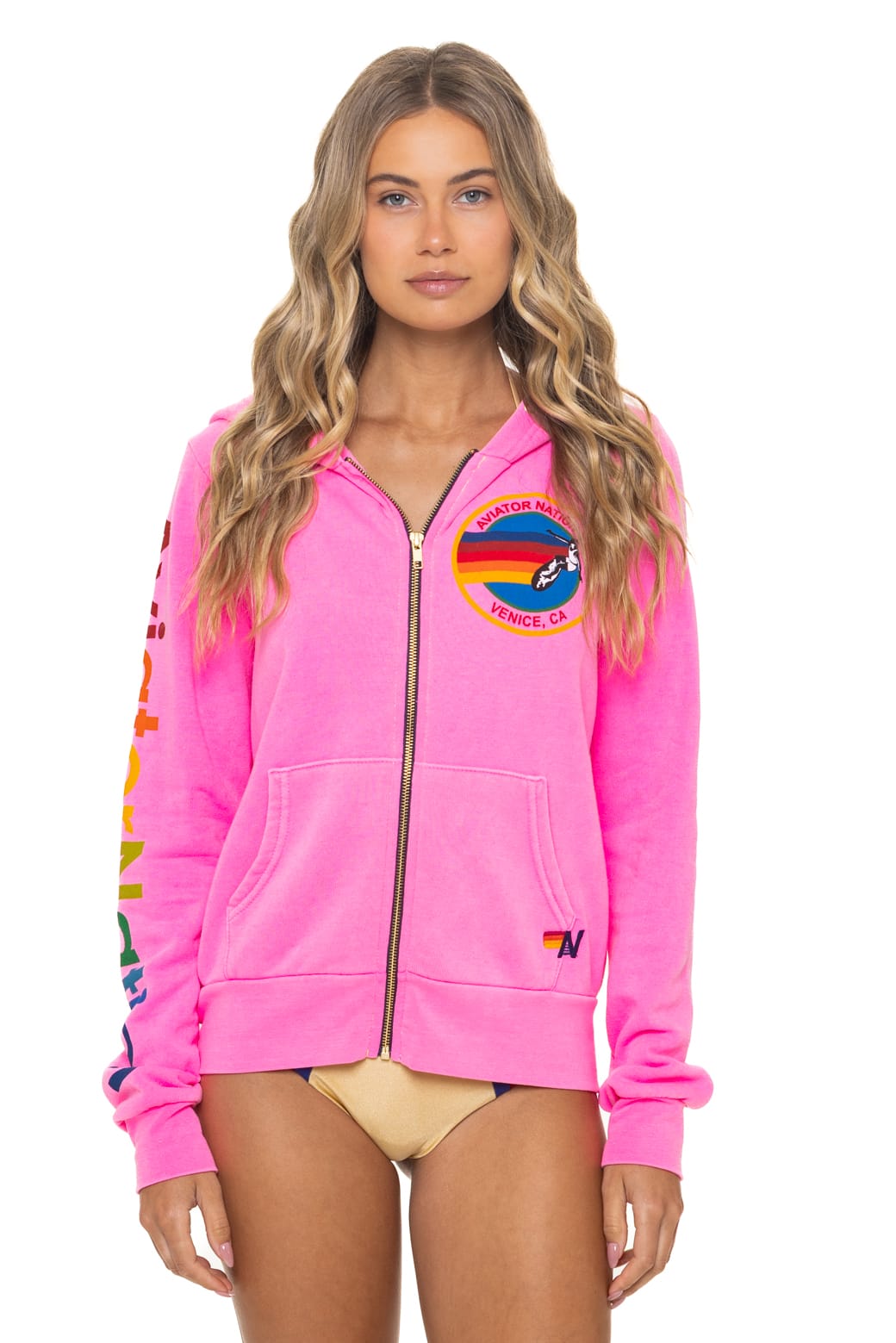 AVIATOR NATION VENICE HOODIE - NEON PINK