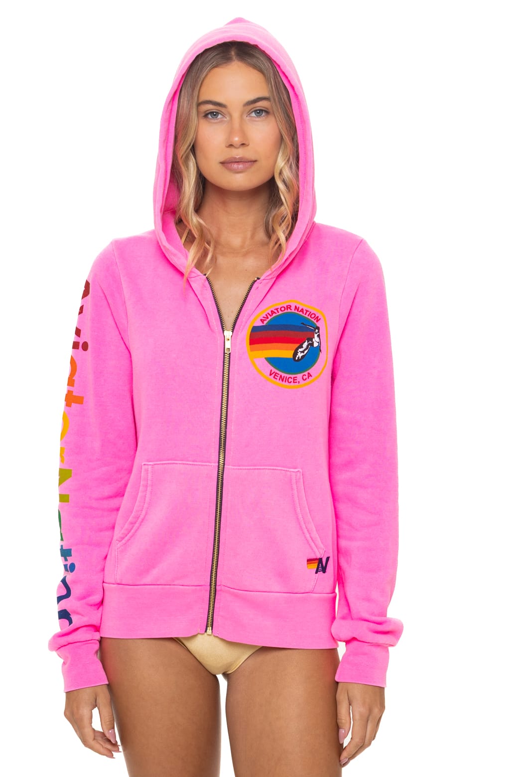 AVIATOR NATION VENICE HOODIE - NEON PINK