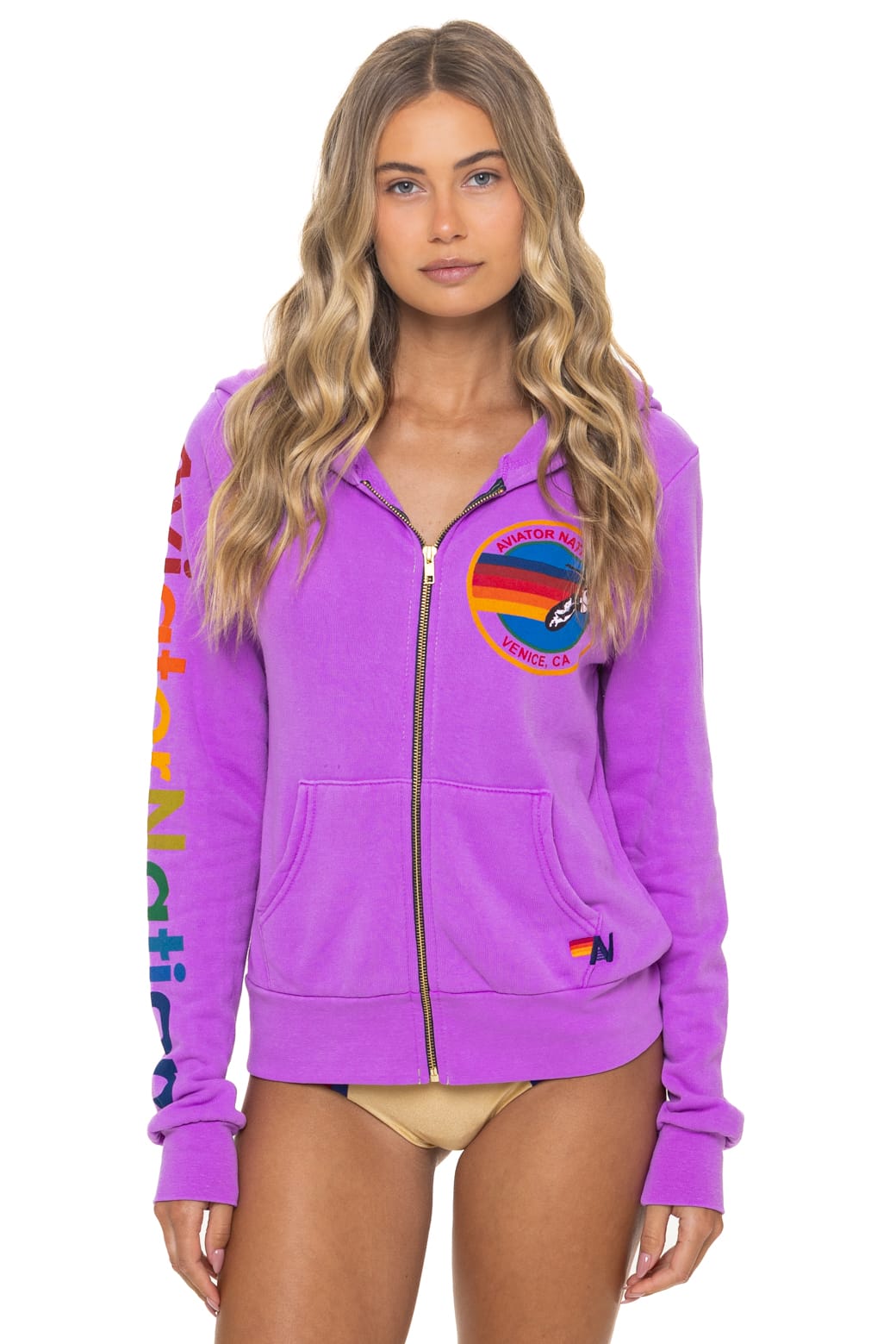 AVIATOR NATION VENICE HOODIE - NEON PURPLE