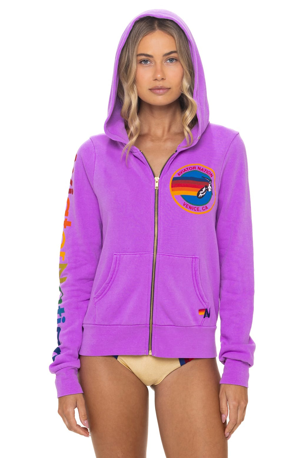 AVIATOR NATION VENICE HOODIE - NEON PURPLE