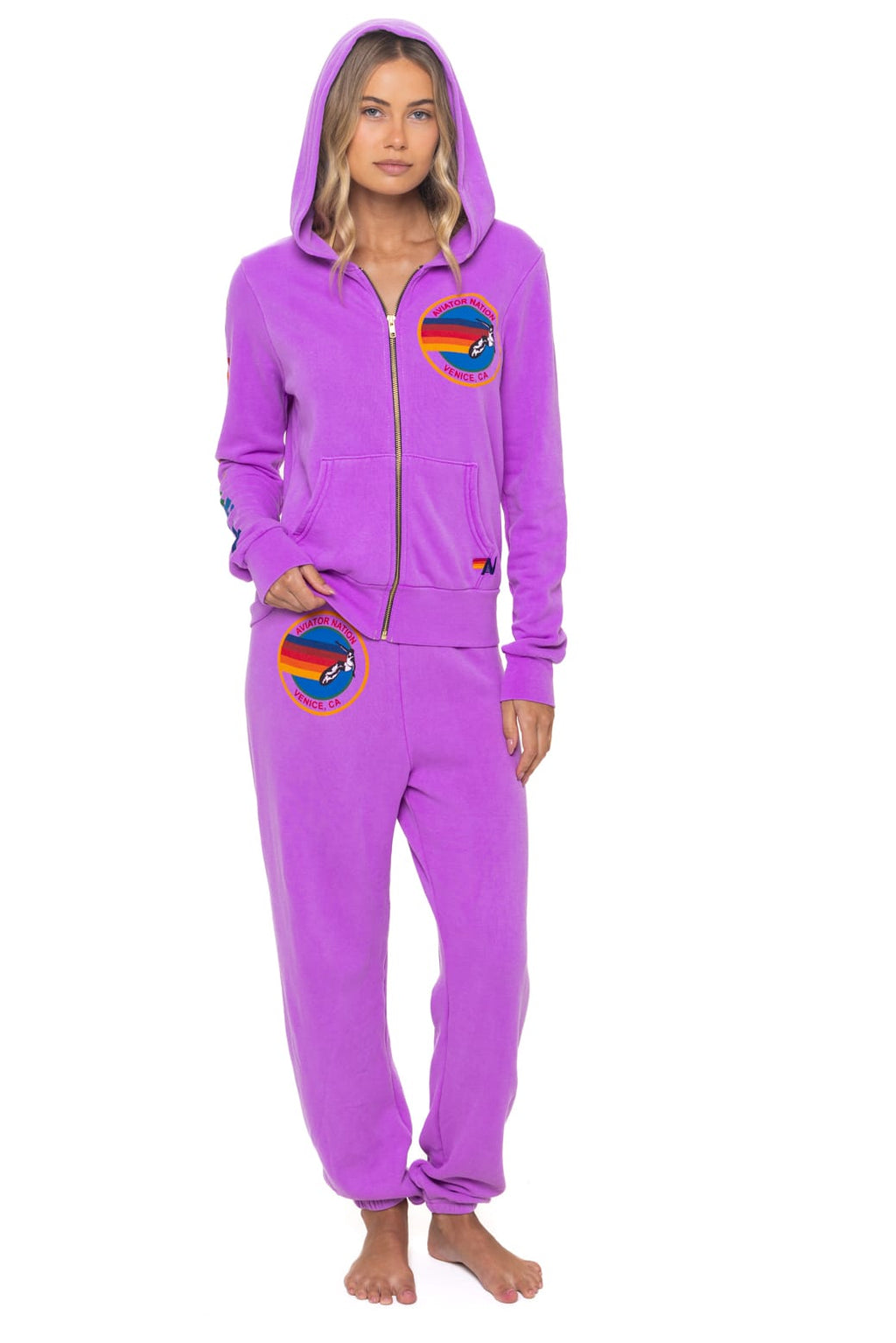 AVIATOR NATION VENICE HOODIE - NEON PURPLE