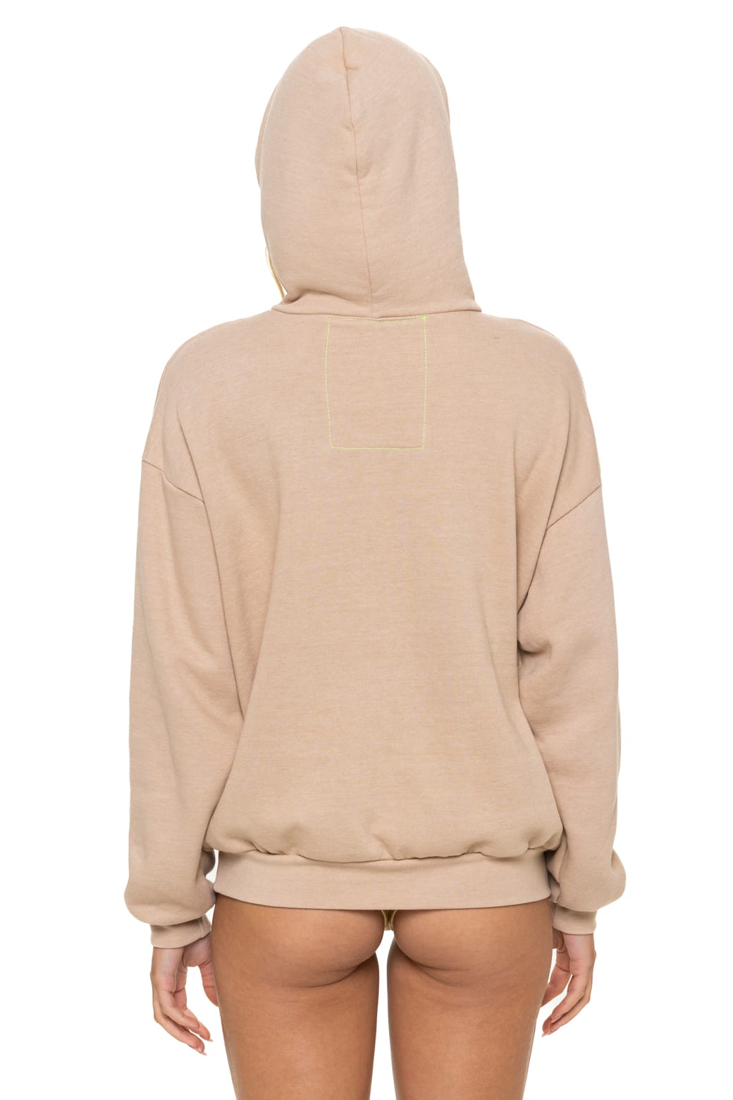 5 STRIPE RELAXED PULLOVER HOODIE - SAND