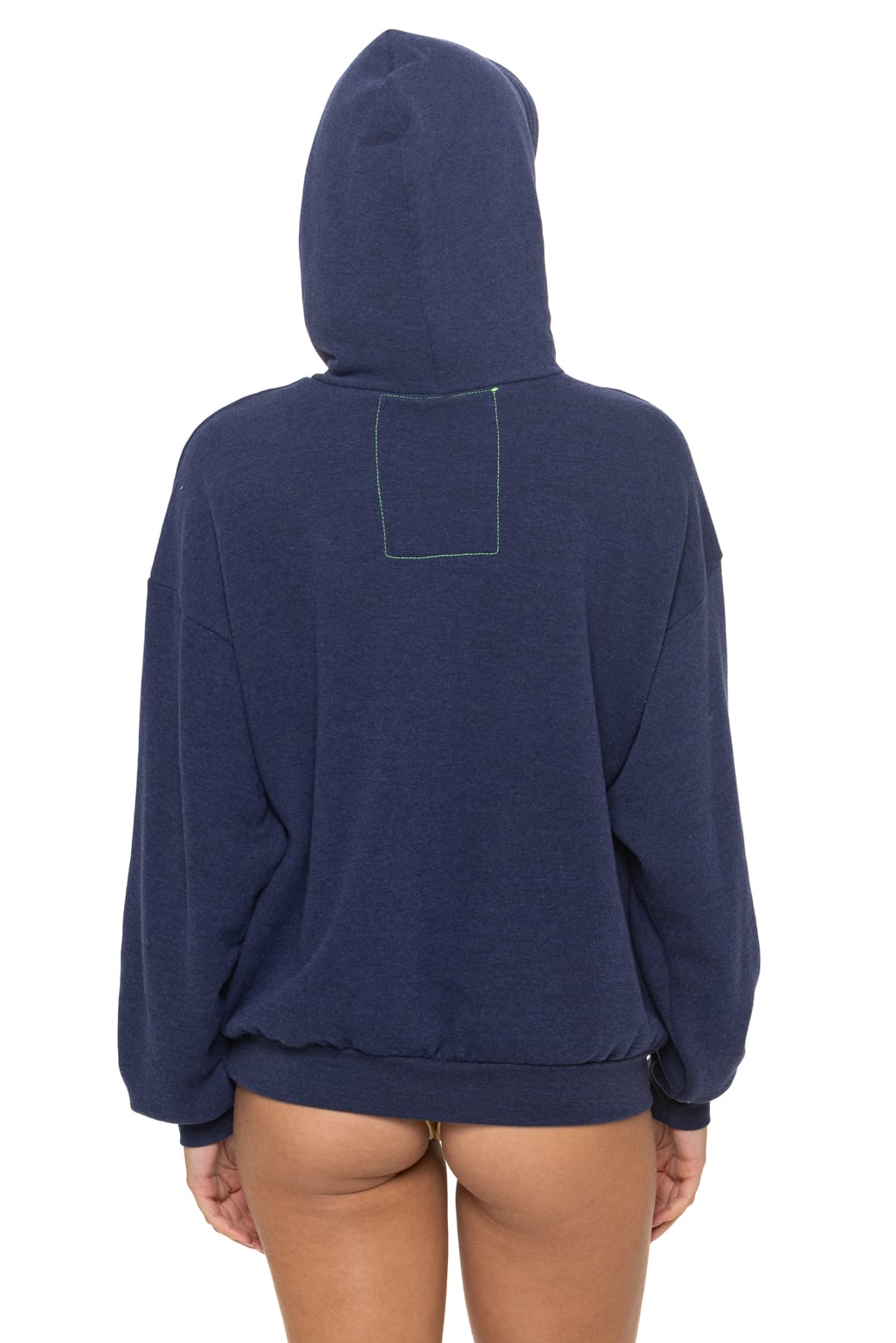 5 STRIPE RELAXED PULLOVER HOODIE - NAVY