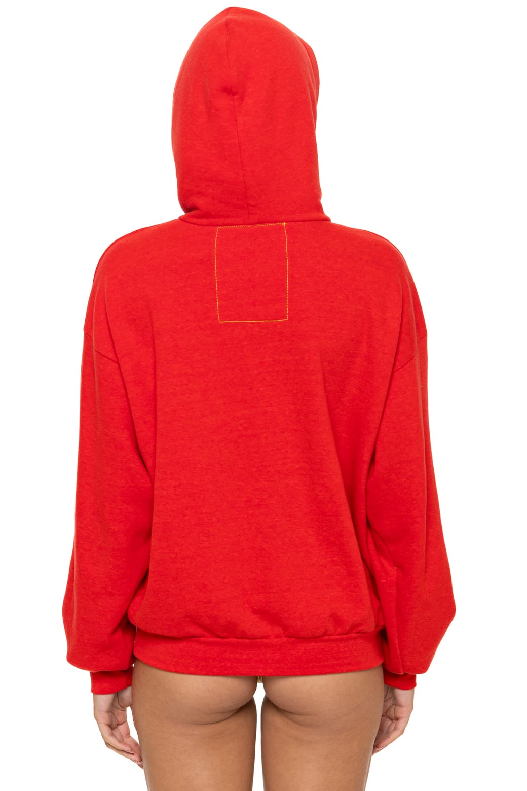 5 STRIPE RELAXED PULLOVER HOODIE - RED