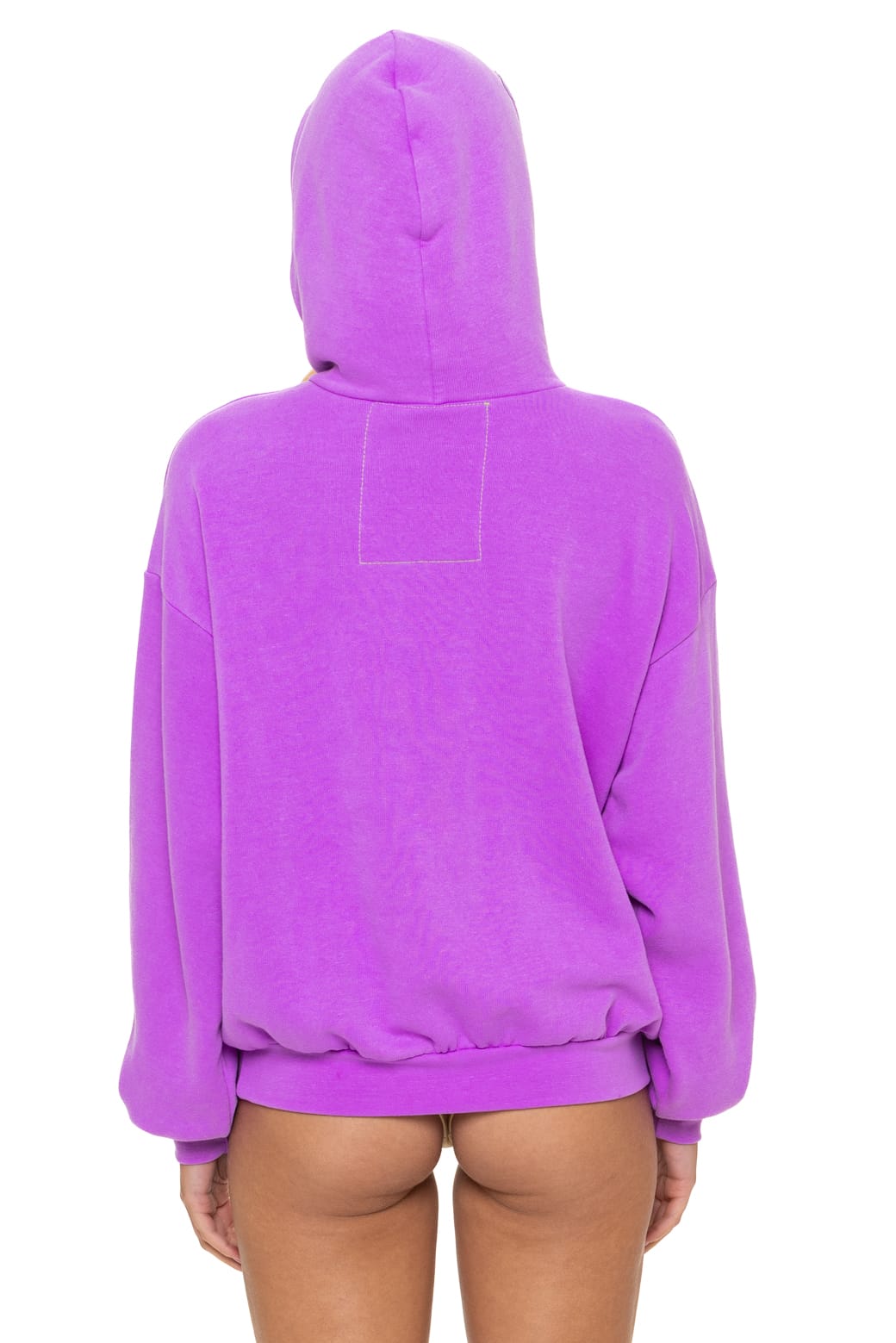 5 STRIPE RELAXED PULLOVER HOODIE - NEON PURPLE