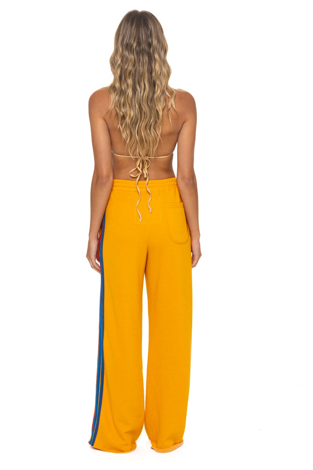 5 STRIPE WIDE LEG POCKET SWEATPANTS - VINTAGE GOLD