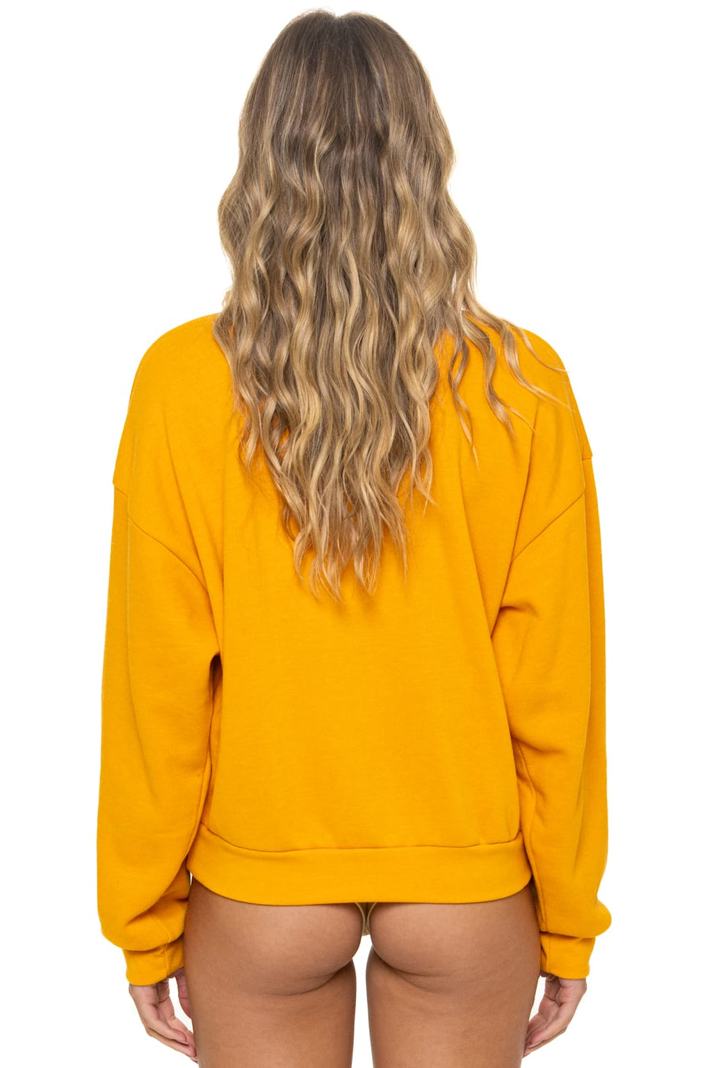 5 STRIPE RELAXED CREW SWEATSHIRT - VINTAGE GOLD
