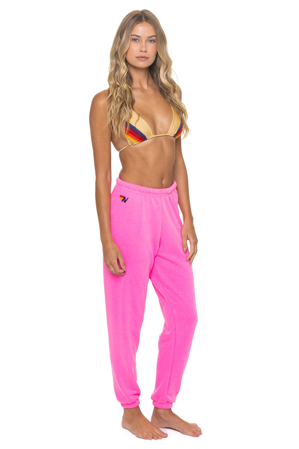 BOLT STITCH SWEATPANTS - NEON PINK // NEON PURPLE