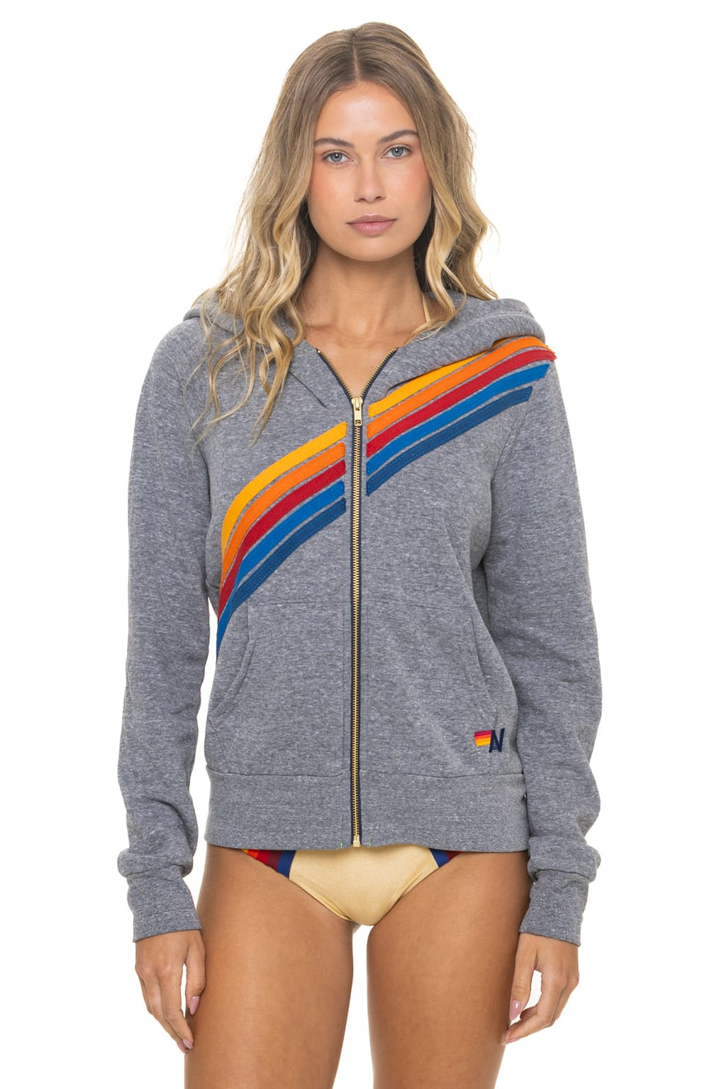 DISCO ZIP HOODIE - HEATHER GREY