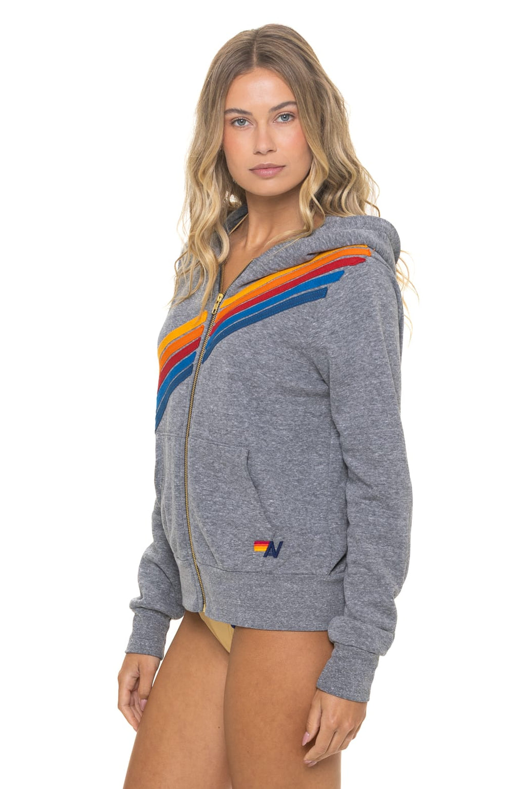 DISCO ZIP HOODIE - HEATHER GREY