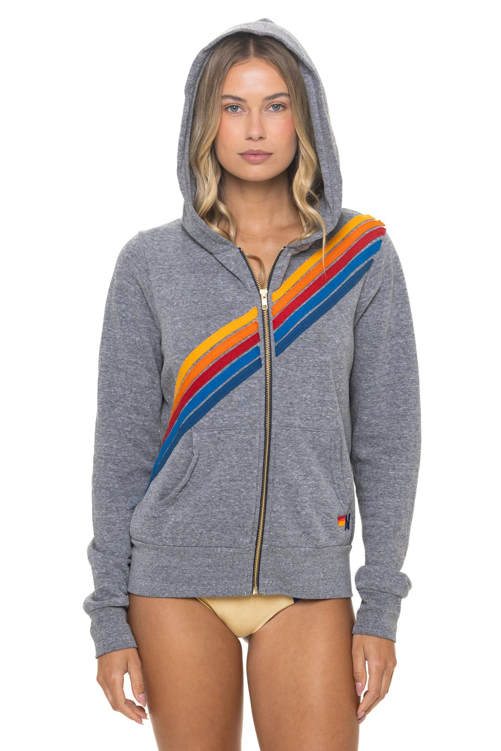 DISCO ZIP HOODIE - HEATHER GREY