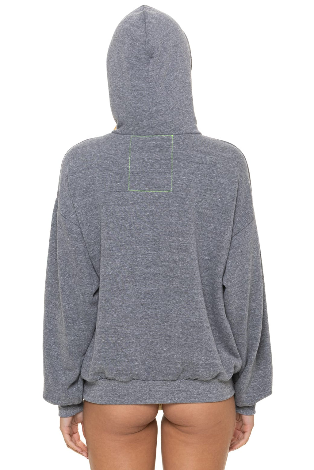 5 STRIPE RELAXED PULLOVER HOODIE - HEATHER GREY