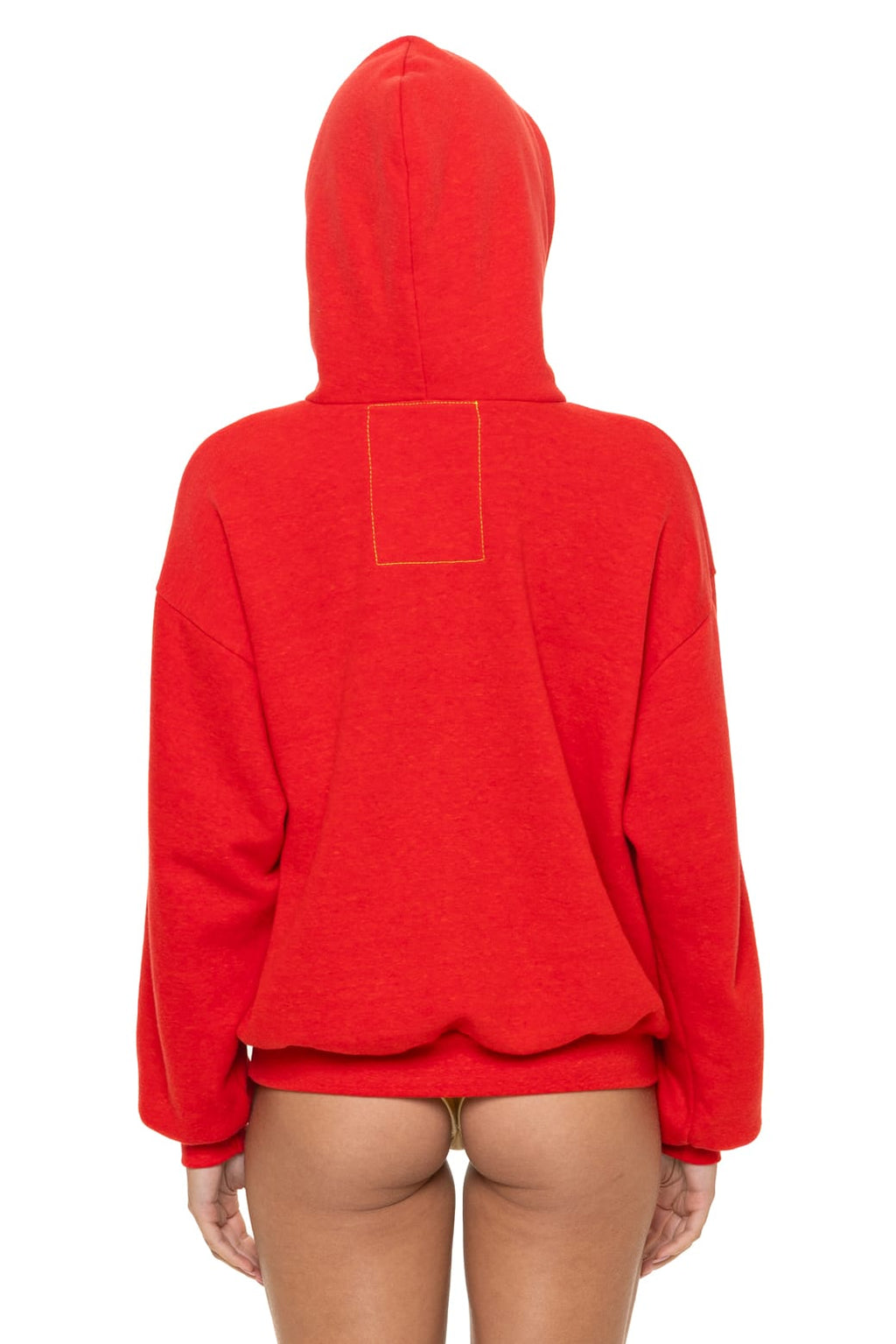 BOLT STITCH RELAXED PULLOVER HOODIE - RED // WHITE