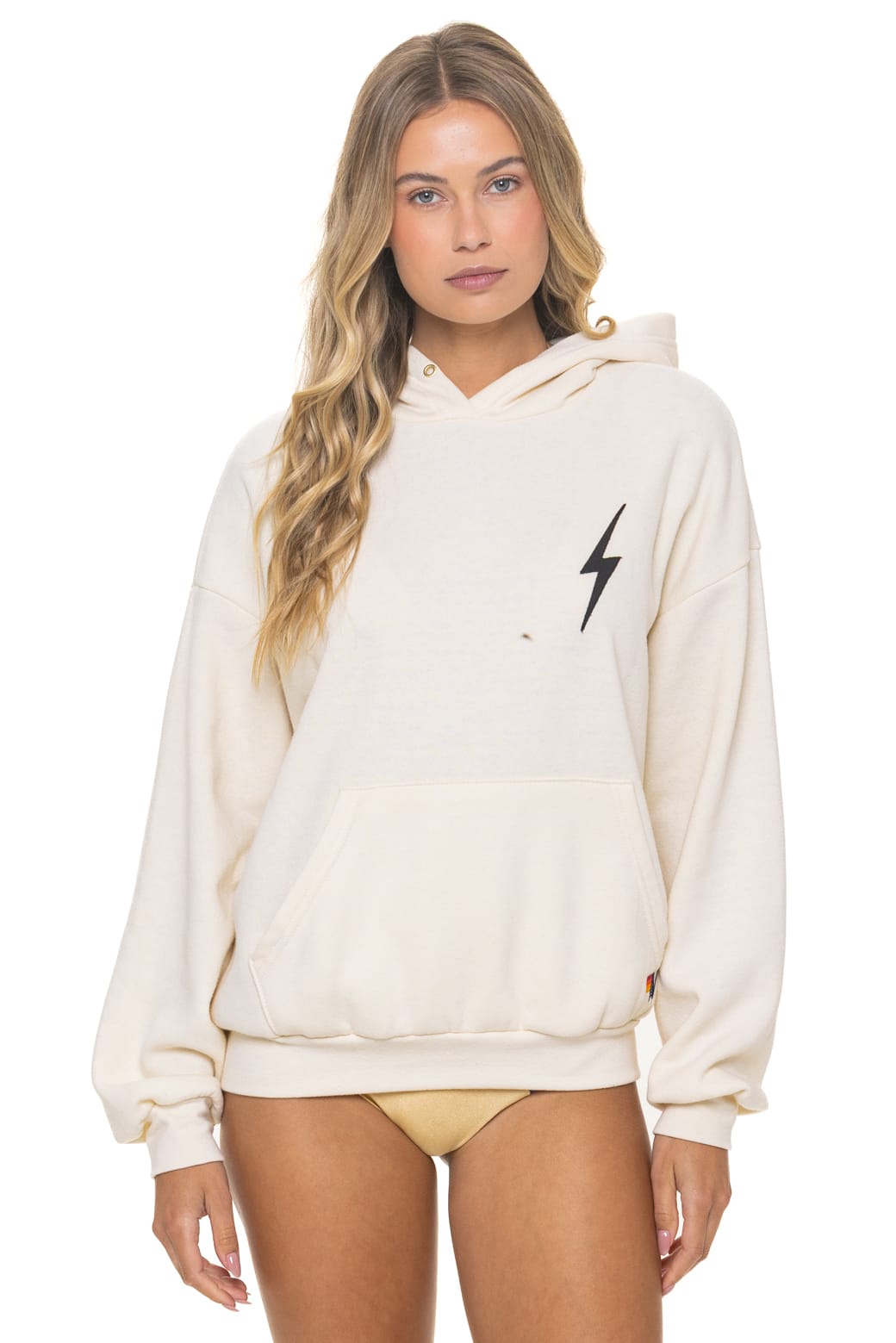 BOLT STITCH RELAXED PULLOVER HOODIE - VINTAGE WHITE