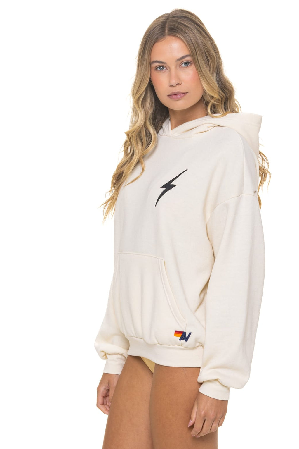 BOLT STITCH RELAXED PULLOVER HOODIE - VINTAGE WHITE