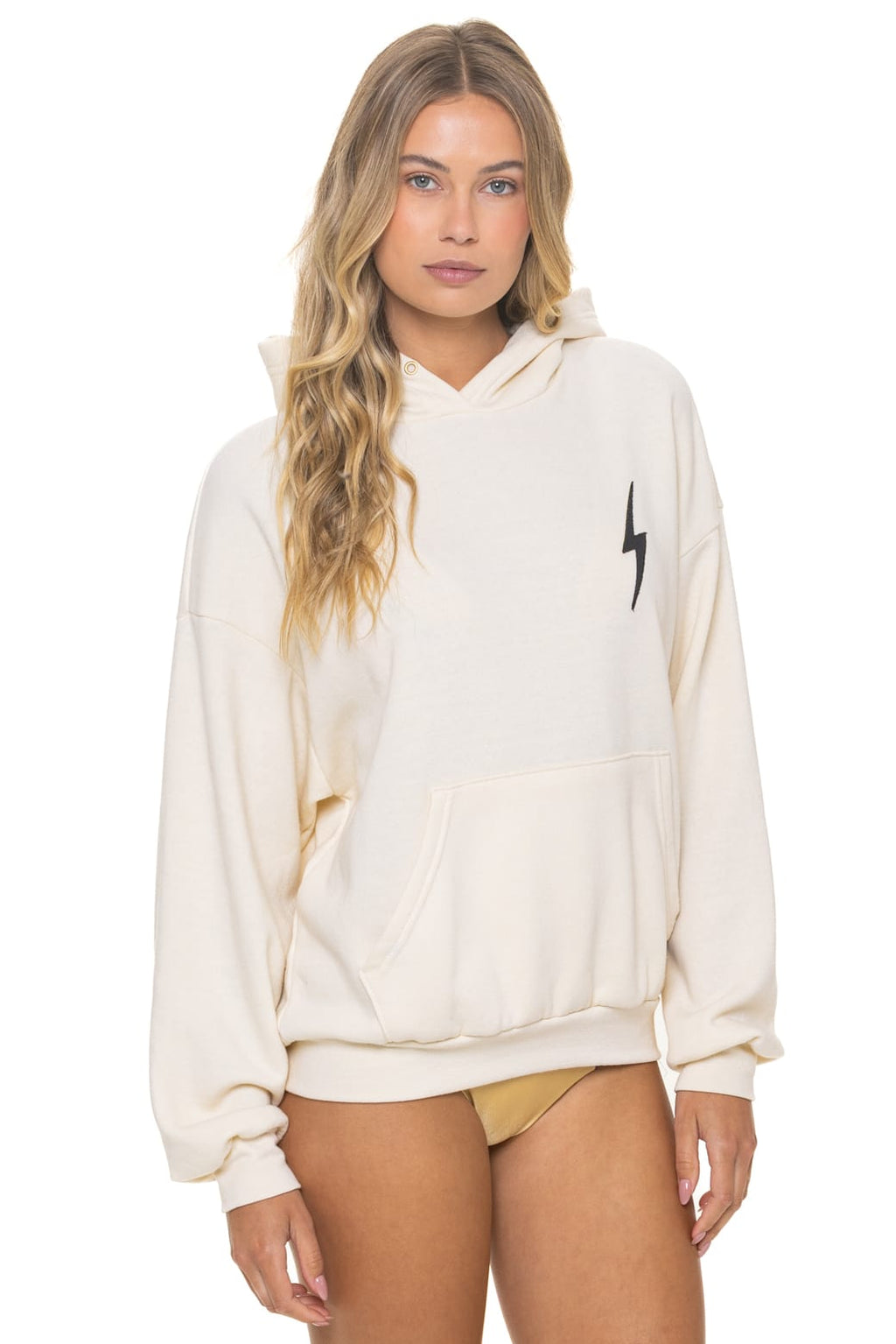 BOLT STITCH RELAXED PULLOVER HOODIE - VINTAGE WHITE