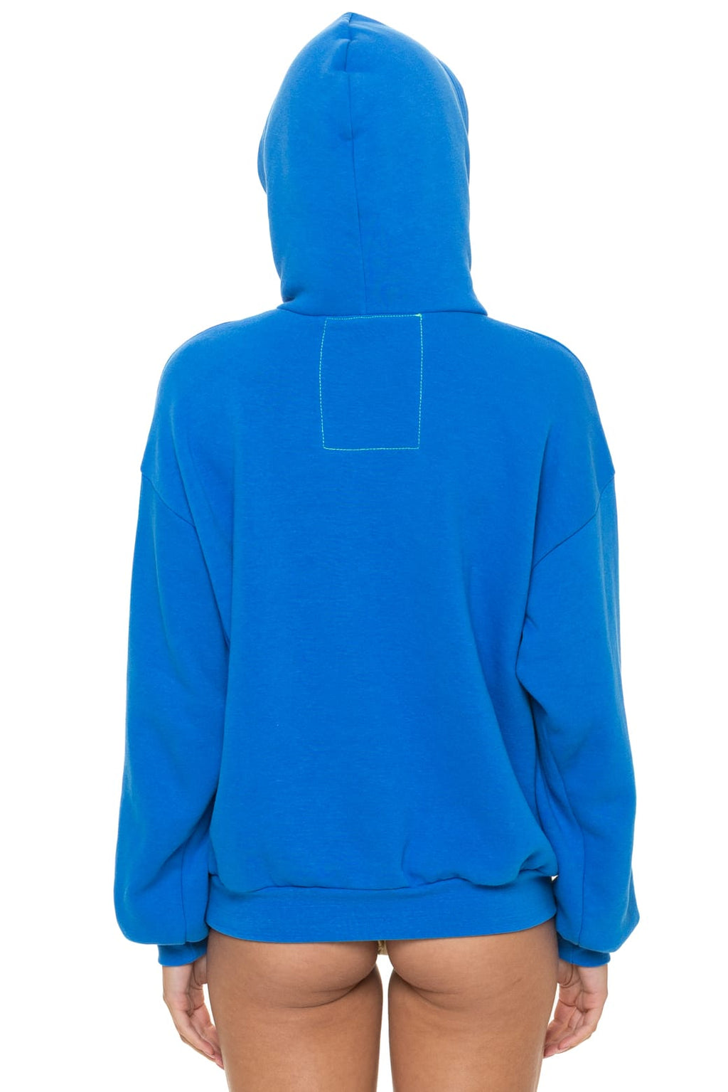 BOLT STITCH RELAXED PULLOVER HOODIE - OCEAN // WHITE