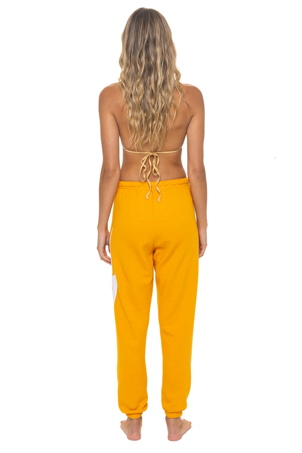 BOLT STITCH SWEATPANTS - VINTAGE GOLD // WHITE