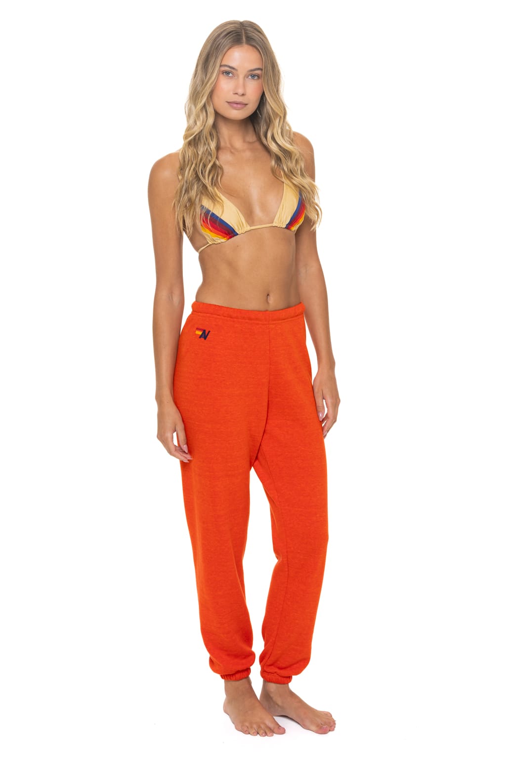BOLT STITCH SWEATPANTS - VINTAGE ORANGE // WHITE