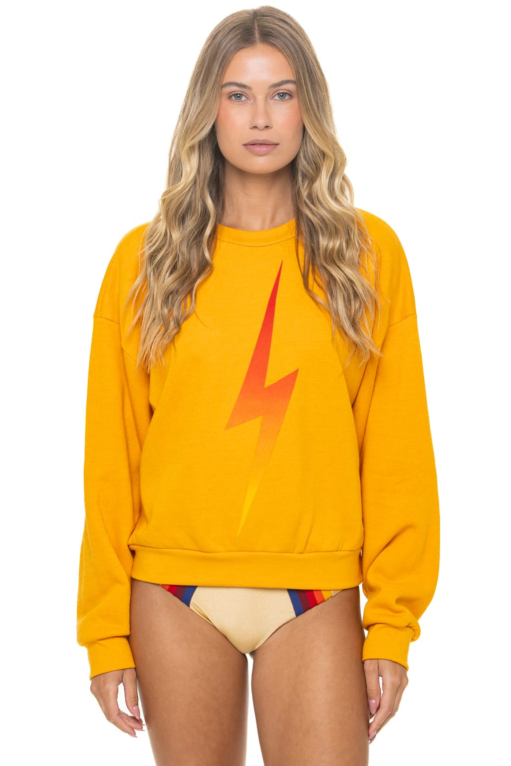 BOLT FADE RELAXED CREW SWEATSHIRT - VINTAGE GOLD // RED // YELLOW